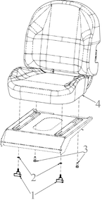 Seat 1 Diagram and Parts List for ZT2-54KW (17RIEACI010)(2020) Cub Cadet Lawn Tractor